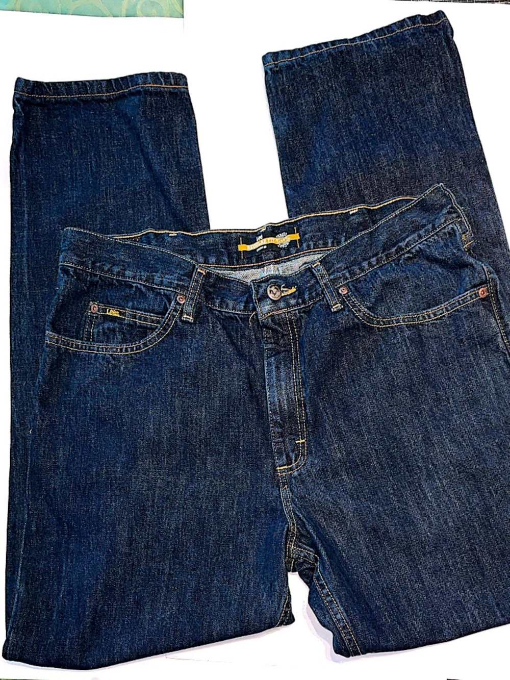 Lee Men’s 38x32 Superior Comfort Regular Fit Straight Leg Jeans Dark Wash